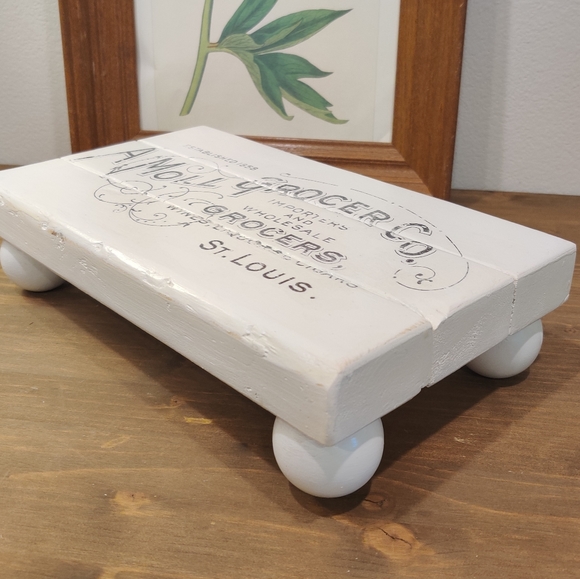 White Solid Wood Rustic Riser Tray - Picture 4 of 10
